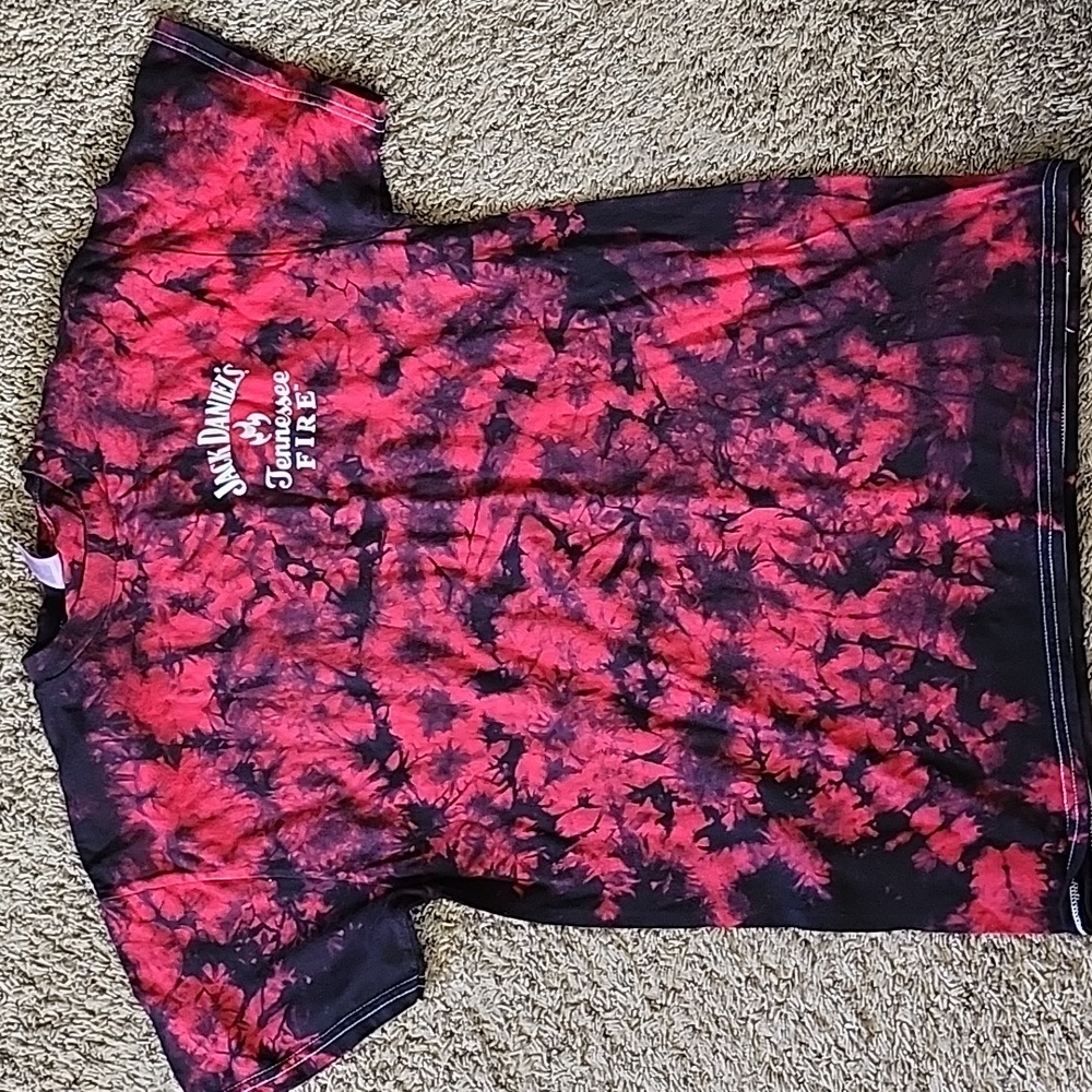 Jack Daniels Tennessee Fire Tie dye shirt, medium, red and black, never worn